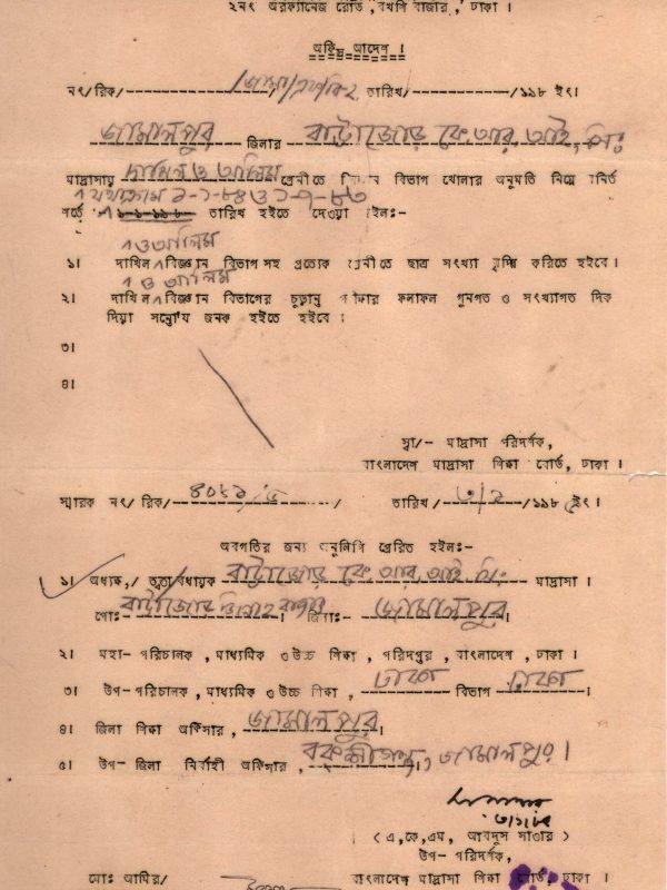 দাখিল ও আলিম বিজ্ঞান বিভাগ চালু